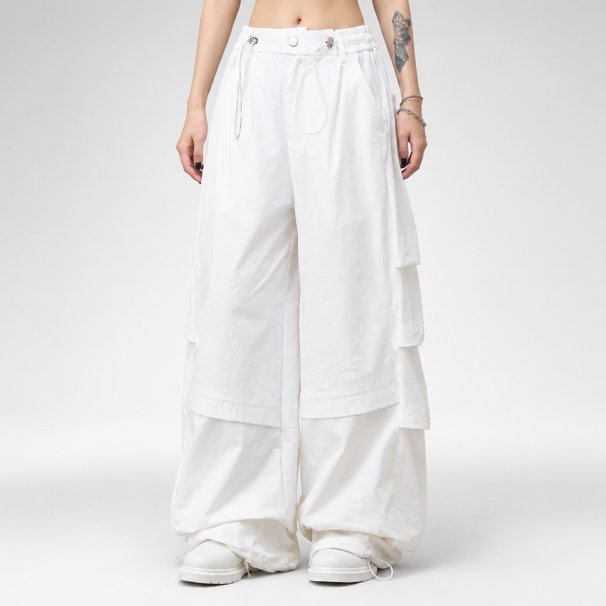 Teflon Wide-Leg Cargo Pants