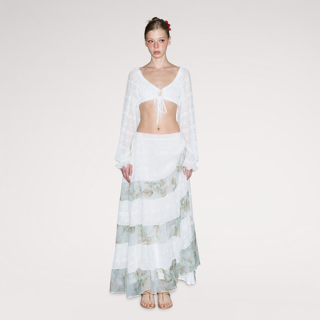 Chiffon Patchwork Maxi Skirt