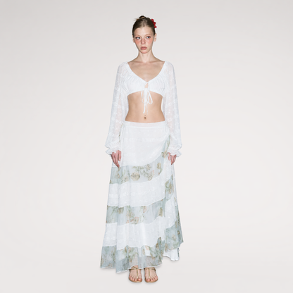 Chiffon Patchwork Maxi Skirt