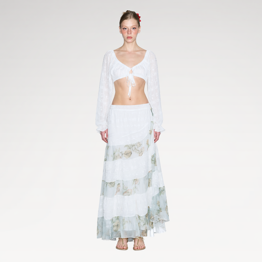 Chiffon Patchwork Maxi Skirt