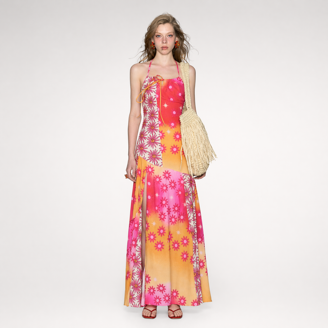 Printed Slit Maxi Dress