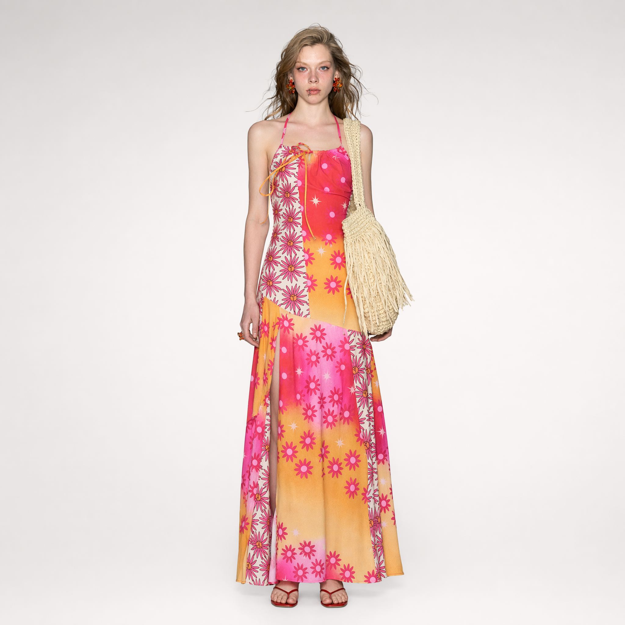 Printed Slit Maxi Dress