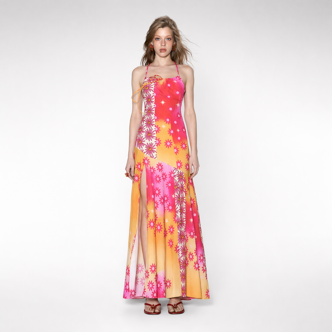 Printed Slit Maxi Dress