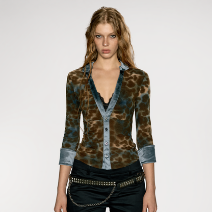 Patterned Waist Knit Top