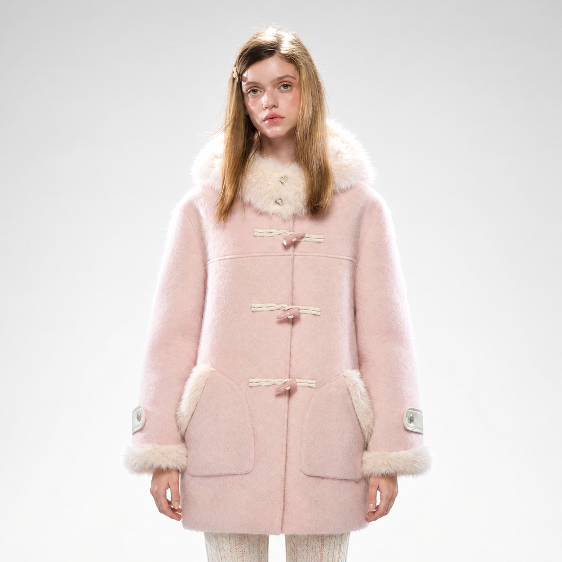 Wool Blend Hooded Duffle Coat