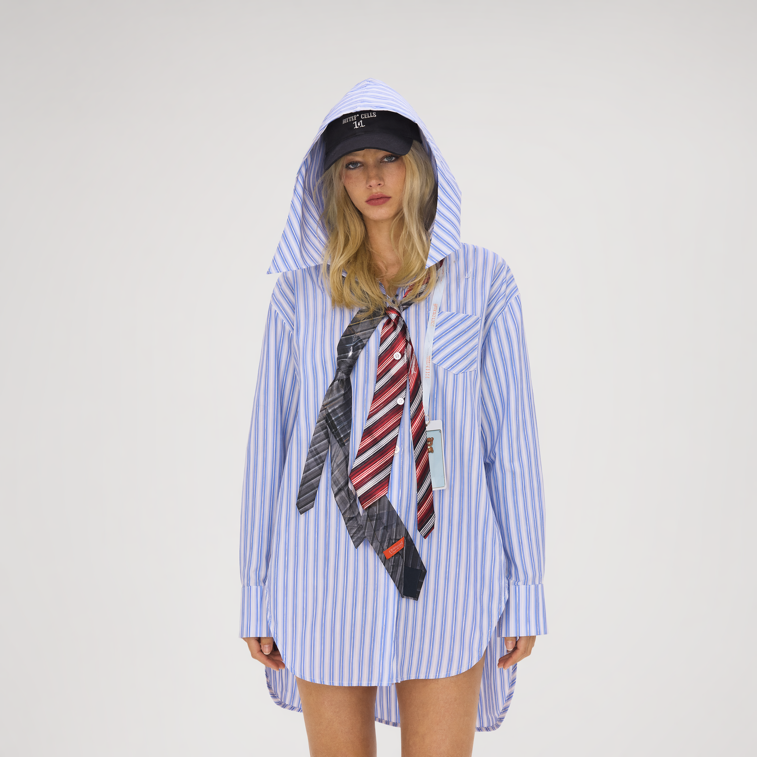 Striped Hooded Shirt