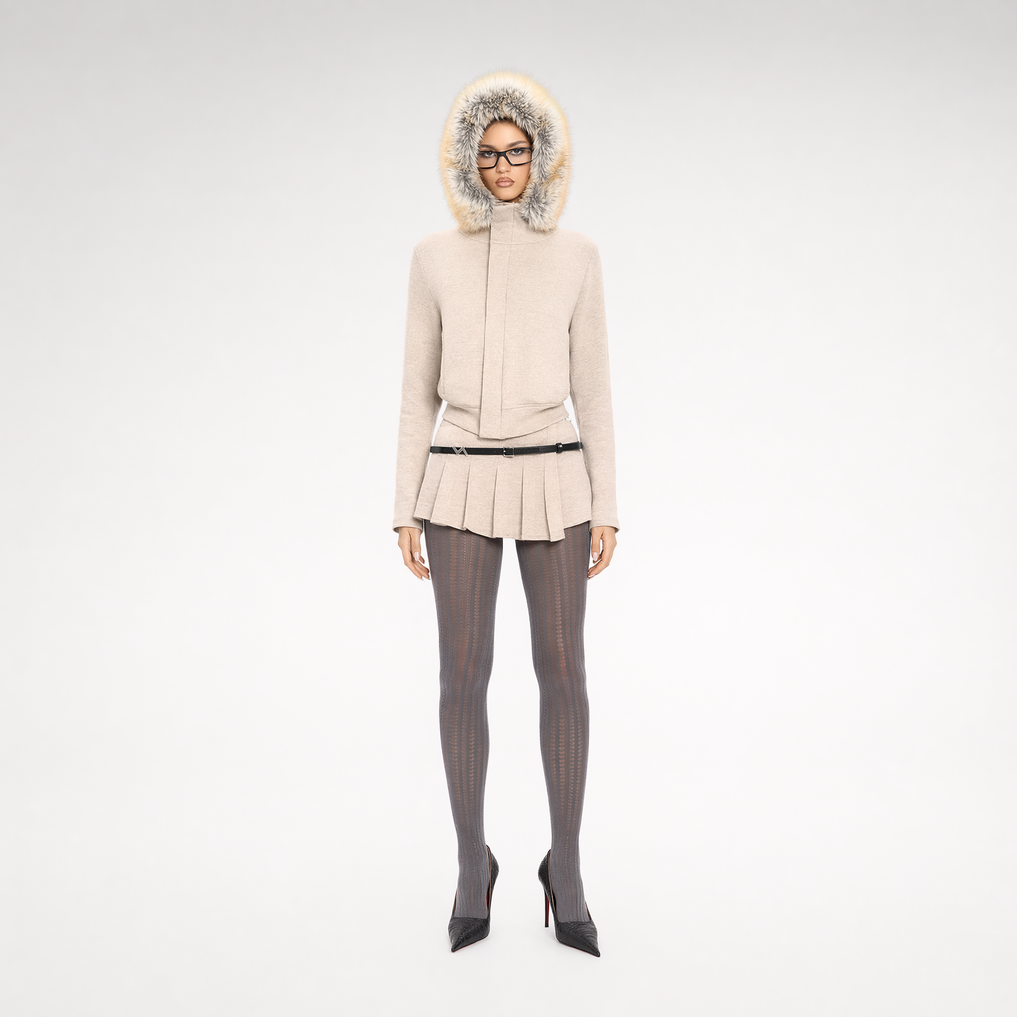 Hooded Plush Zip Set