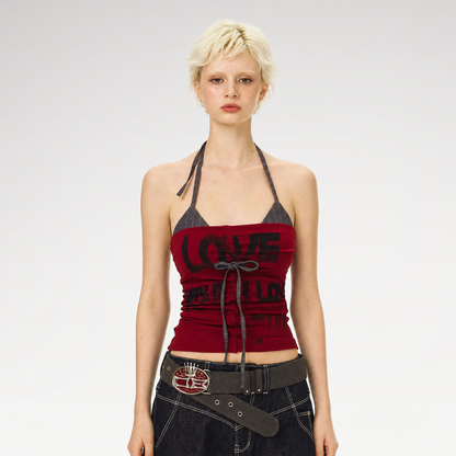 Halter Ruched Bustier Top
