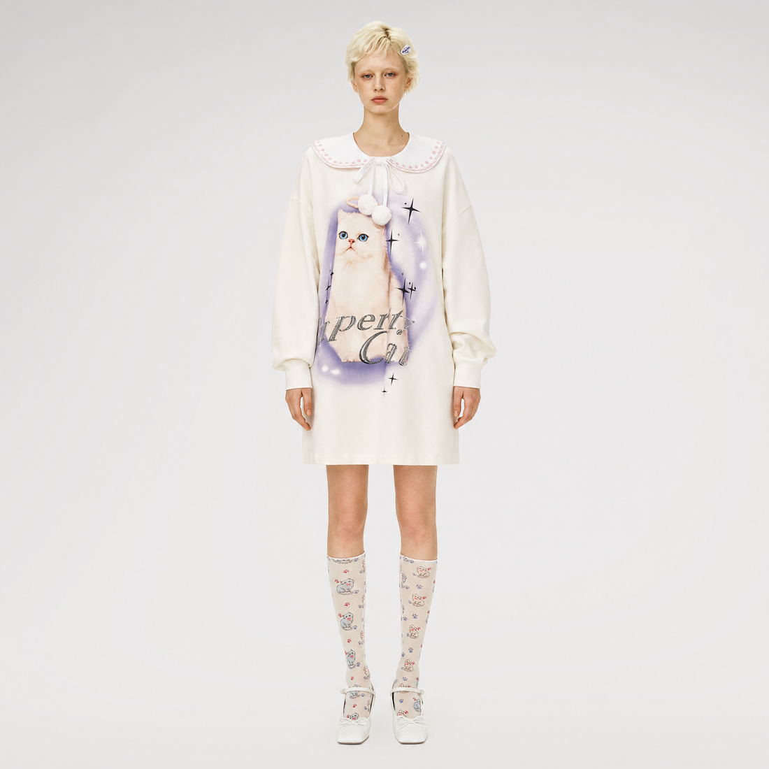 Cat Print Knee Socks