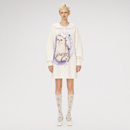 Cat Print Knee Socks