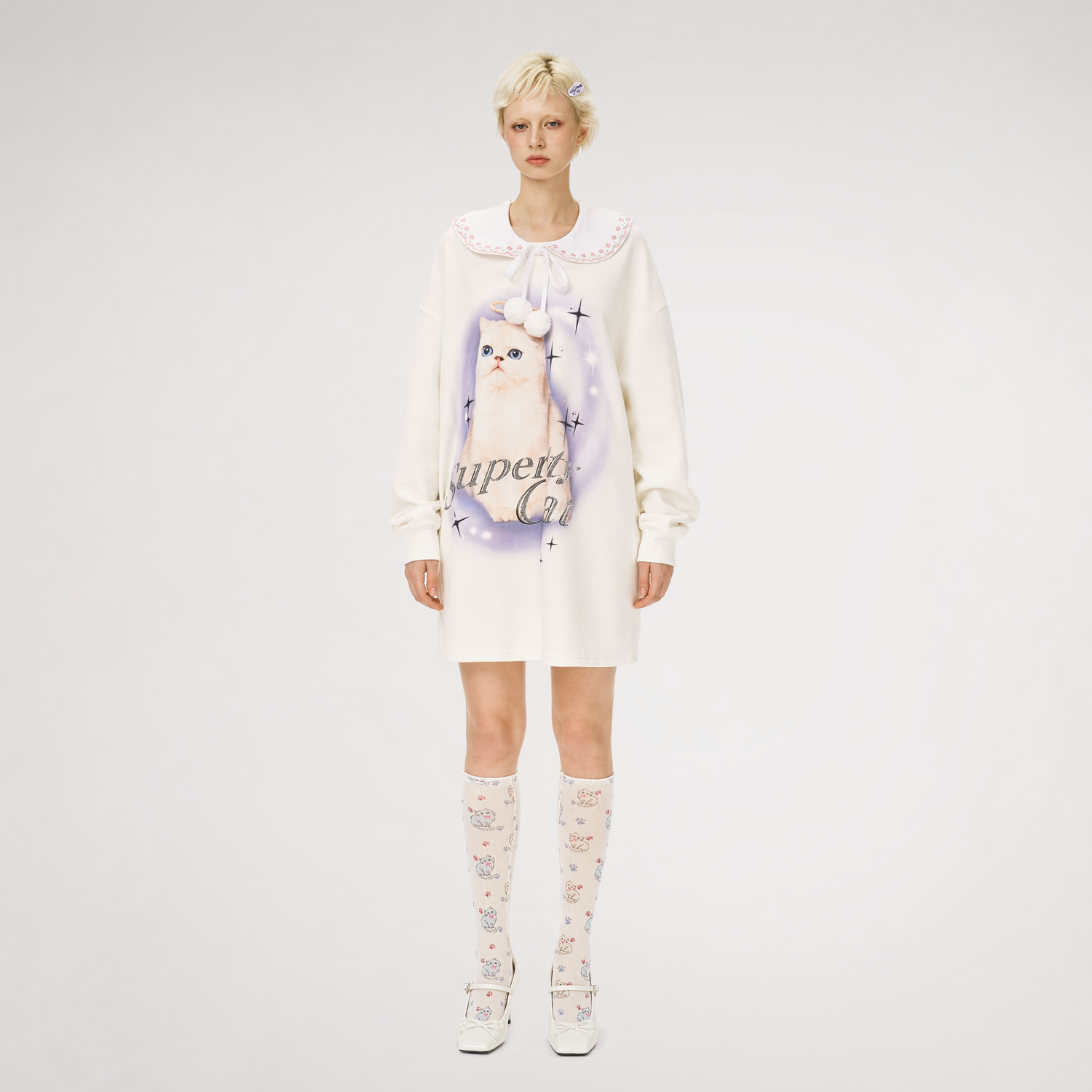Cat Print Knee Socks