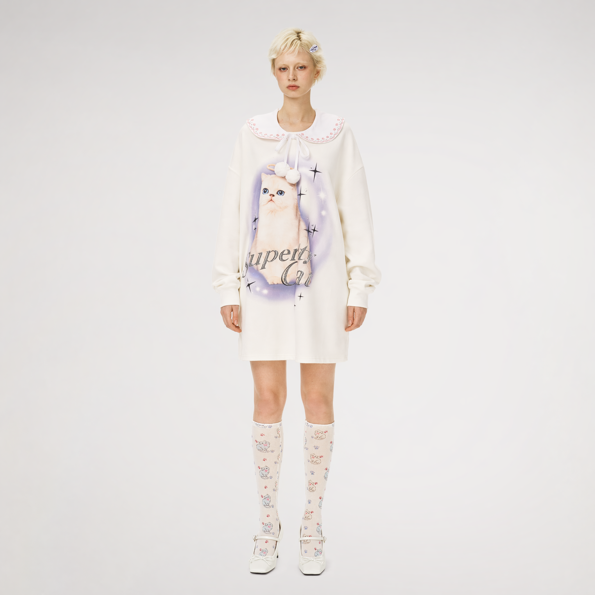 Cat Print Knee Socks