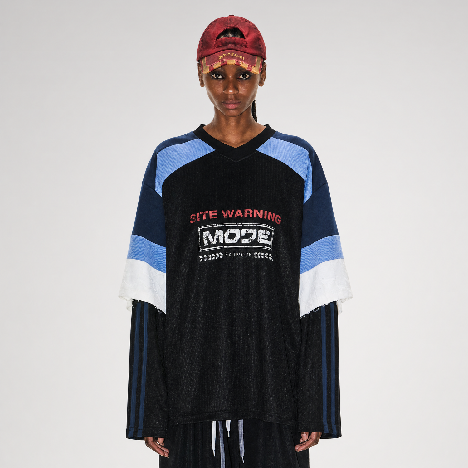 Textured Colorblock Faux-Layer T-Shirt