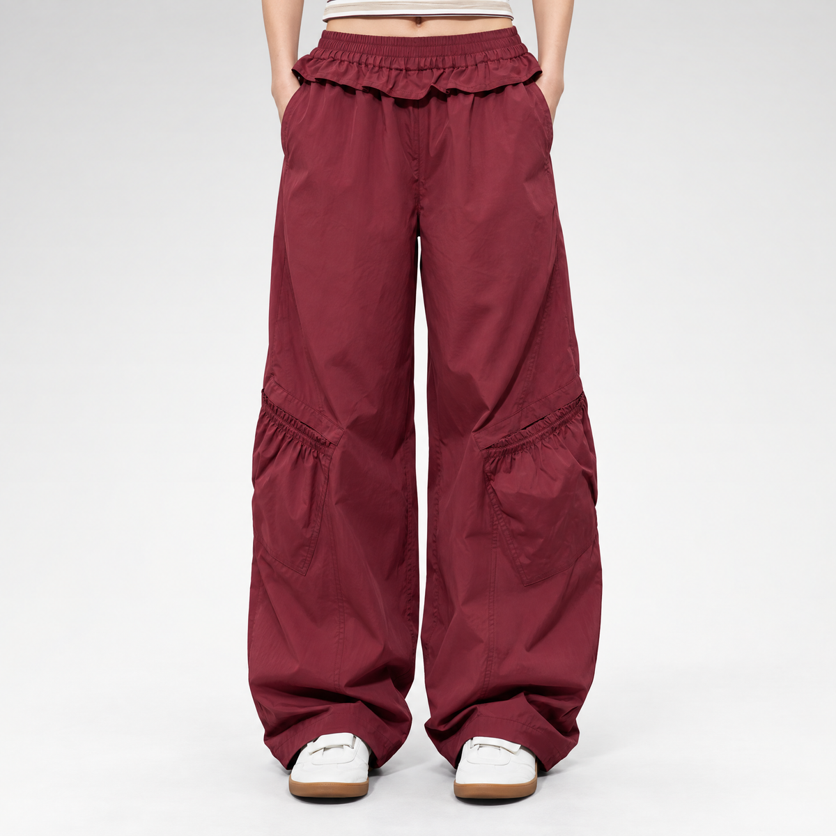 Quick-Dry Ruffle Wide-Leg Pants