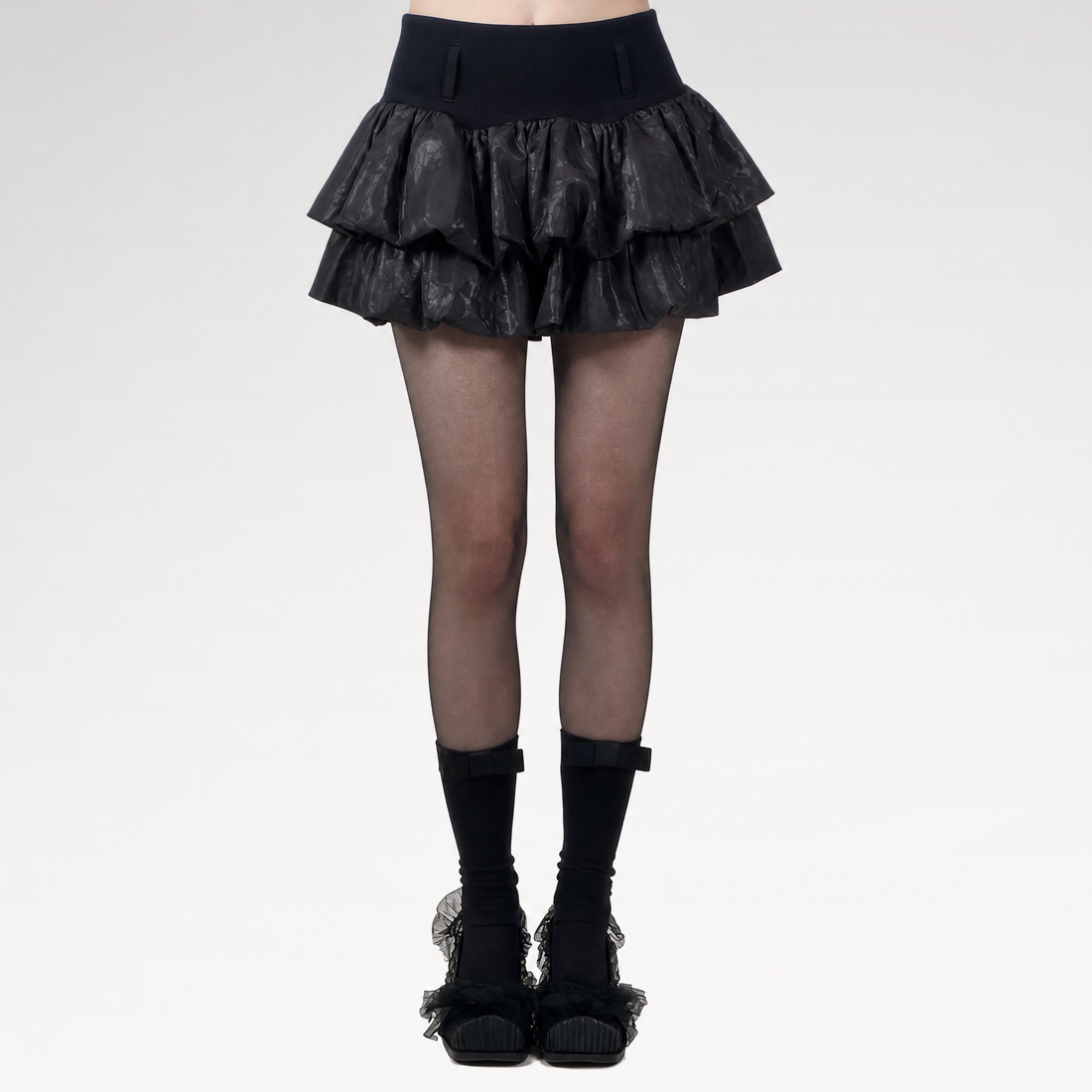Layered Ruffle Gothic Mini Skirt