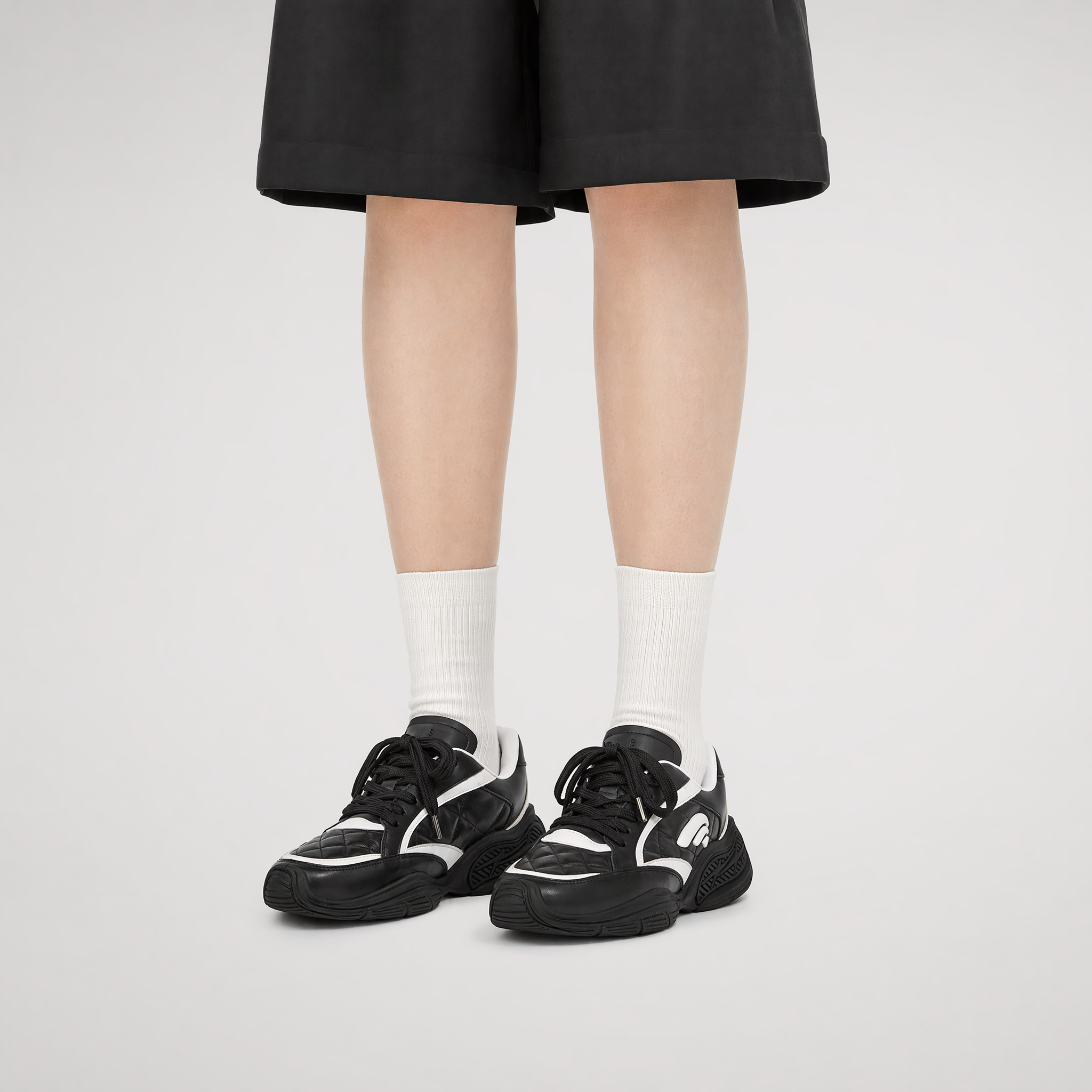 Quilted Height-Increase Sneakers