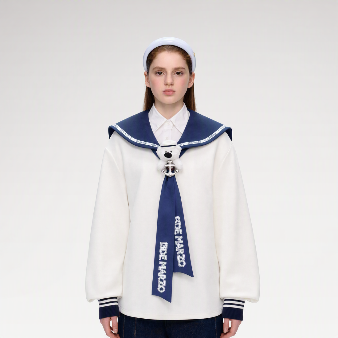 Sailor Collar Long Sleeve Top