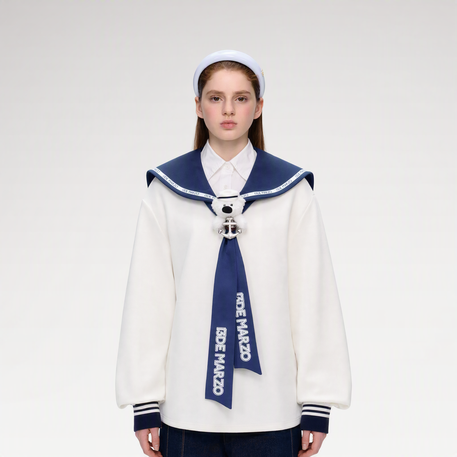Sailor Collar Long Sleeve Top
