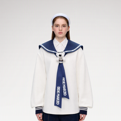 Sailor Collar Long Sleeve Top