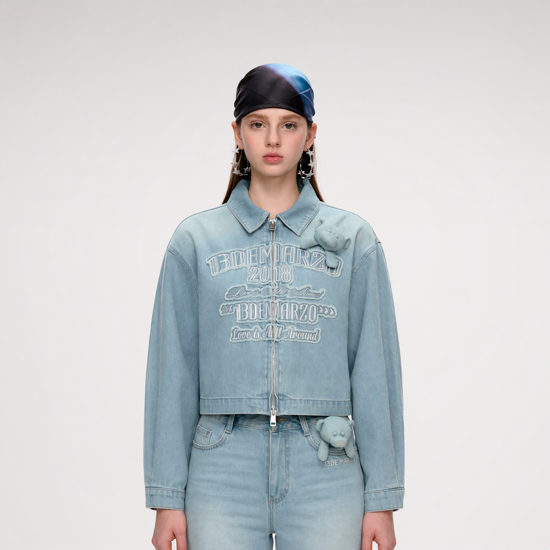 Bear Denim Zipped Shirt