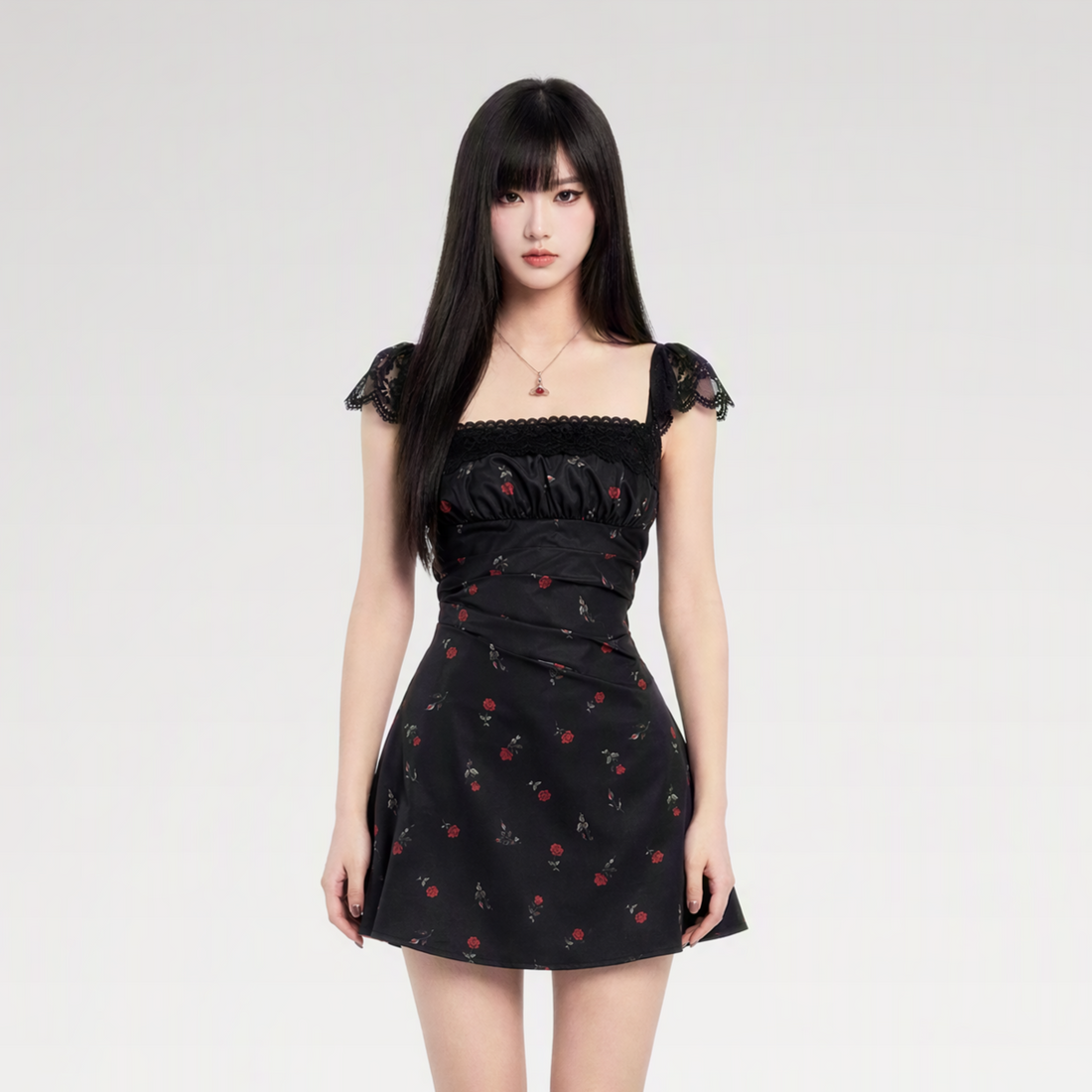 Lace Waisted Floral Dress