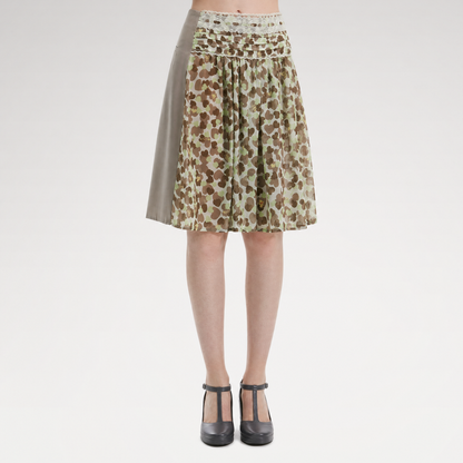 Chiffon Contrast A-Line Skirt