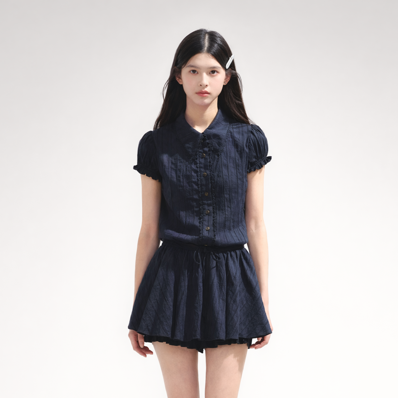 Cotton Waist-Shaping Shirt Dress