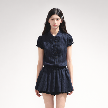Cotton Waist-Shaping Shirt Dress