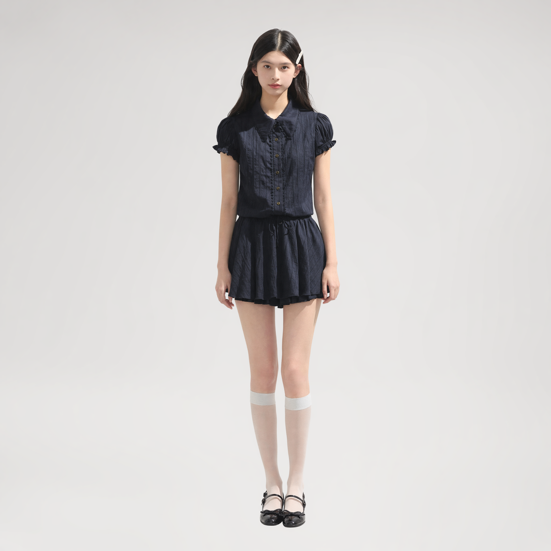 Cotton Waist-Shaping Shirt Dress
