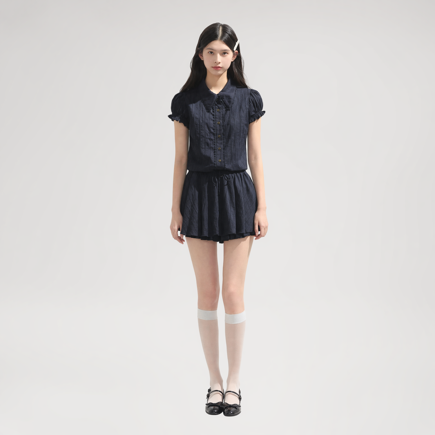 Cotton Waist-Shaping Shirt Dress