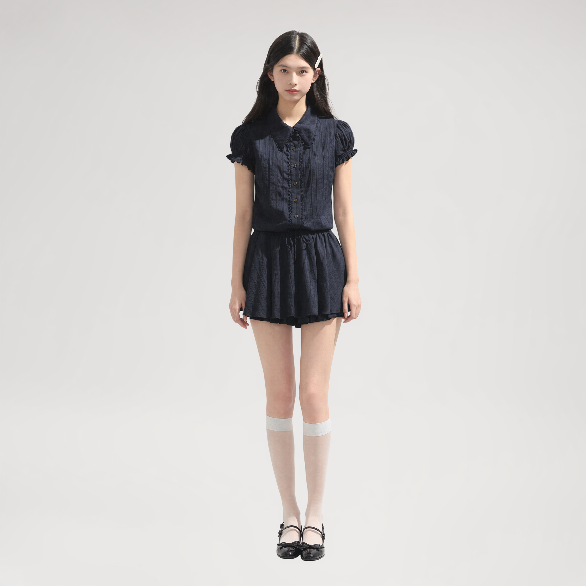 Cotton Waist-Shaping Shirt Dress