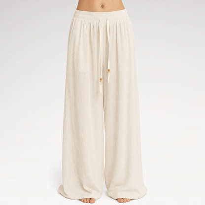 Wide-Leg Drawstring Pants