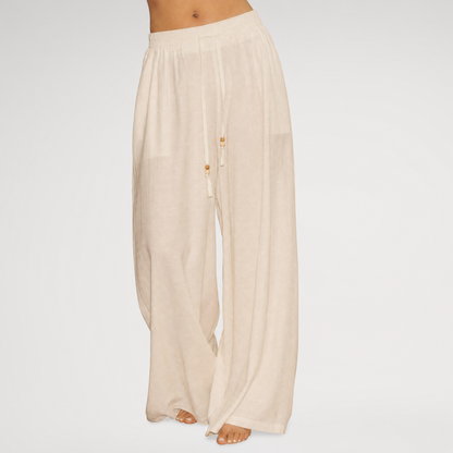 Wide-Leg Drawstring Pants