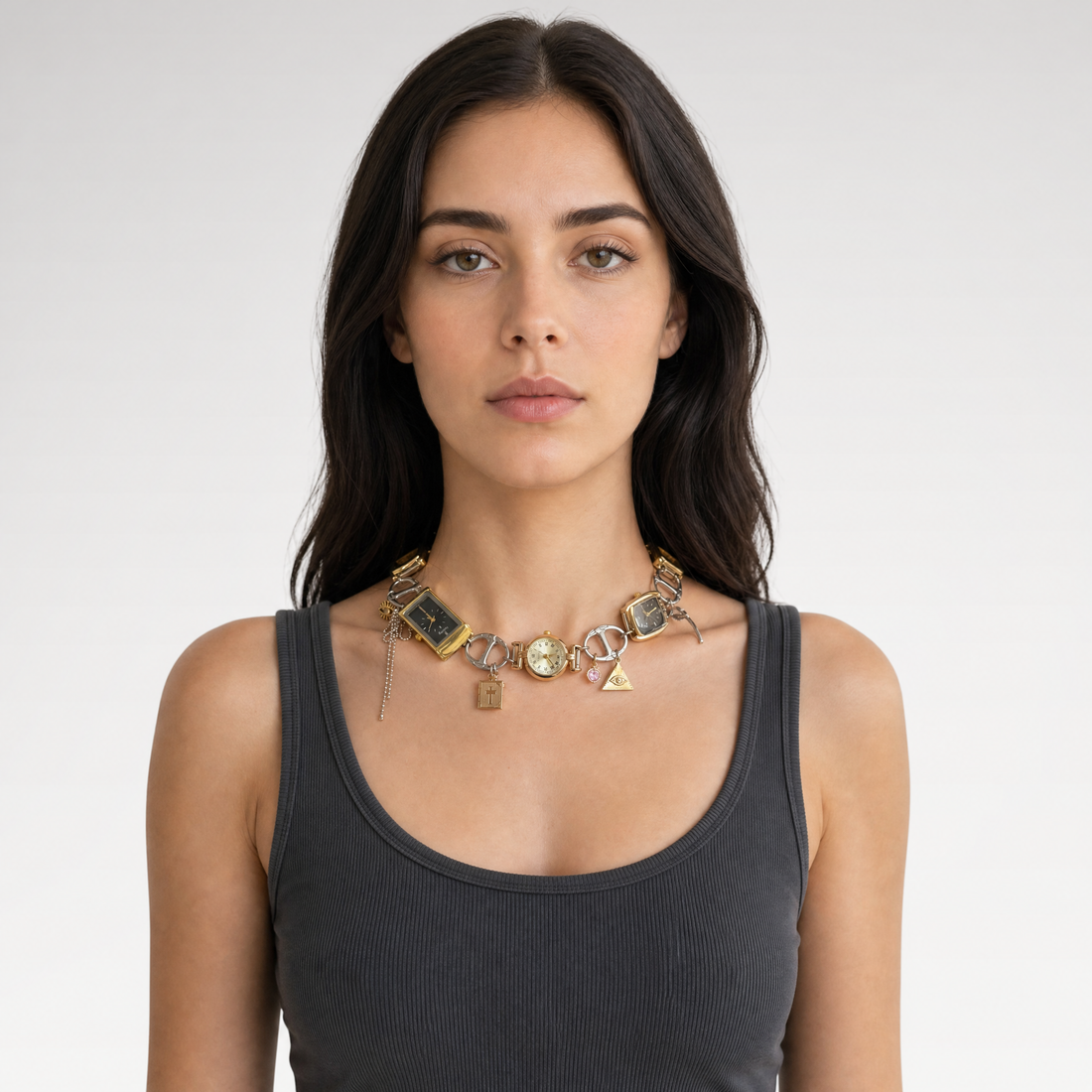 Vintage Layered Watch Choker
