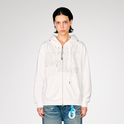 Raised Logo Zip Hoodie