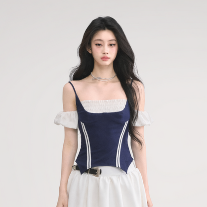 Corset Waist Puff Top
