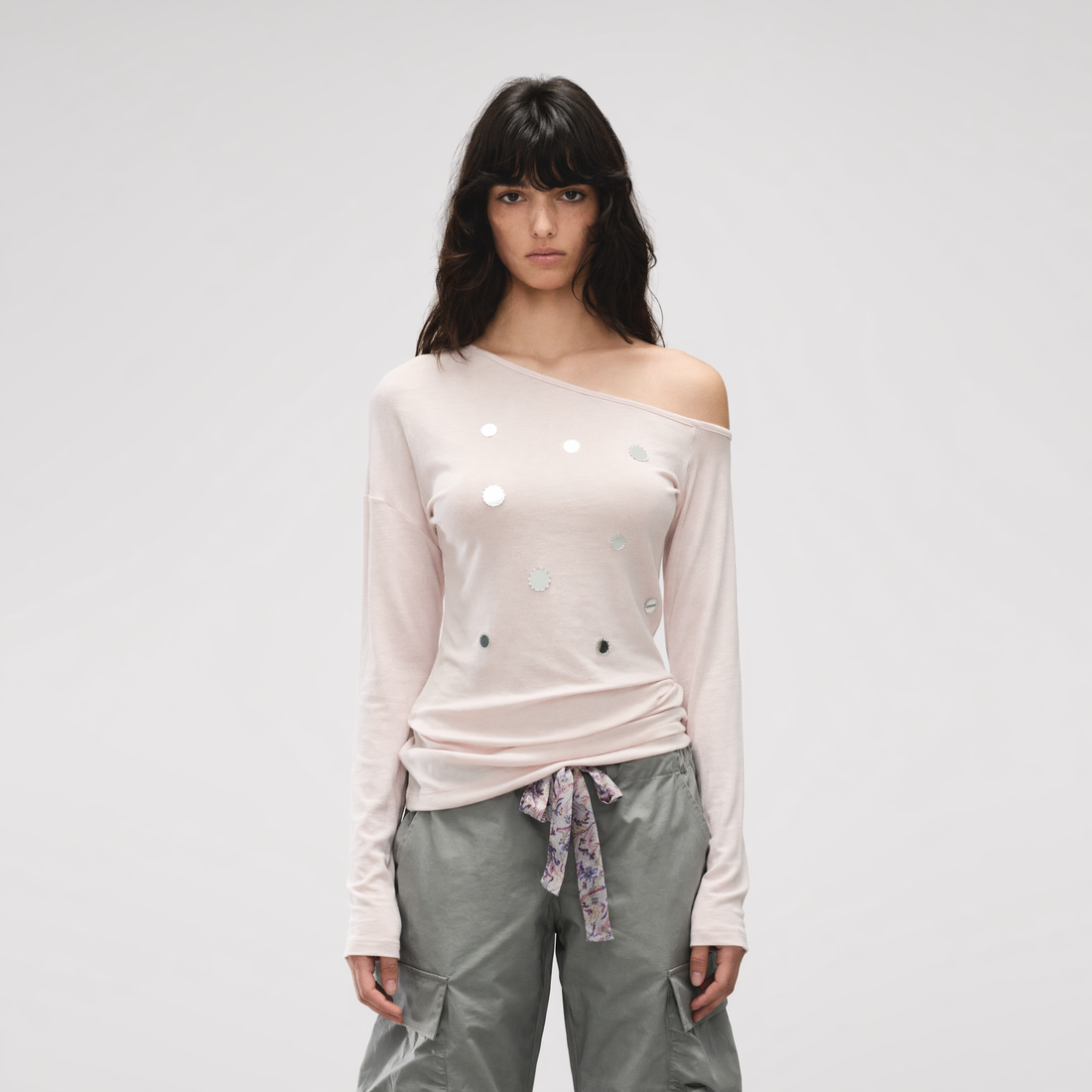 Off-Shoulder Mirror Dot Top