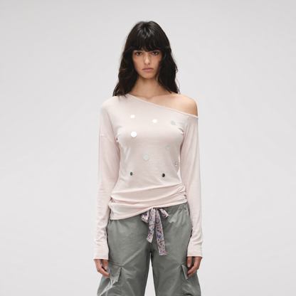 Off-Shoulder Mirror Dot Top
