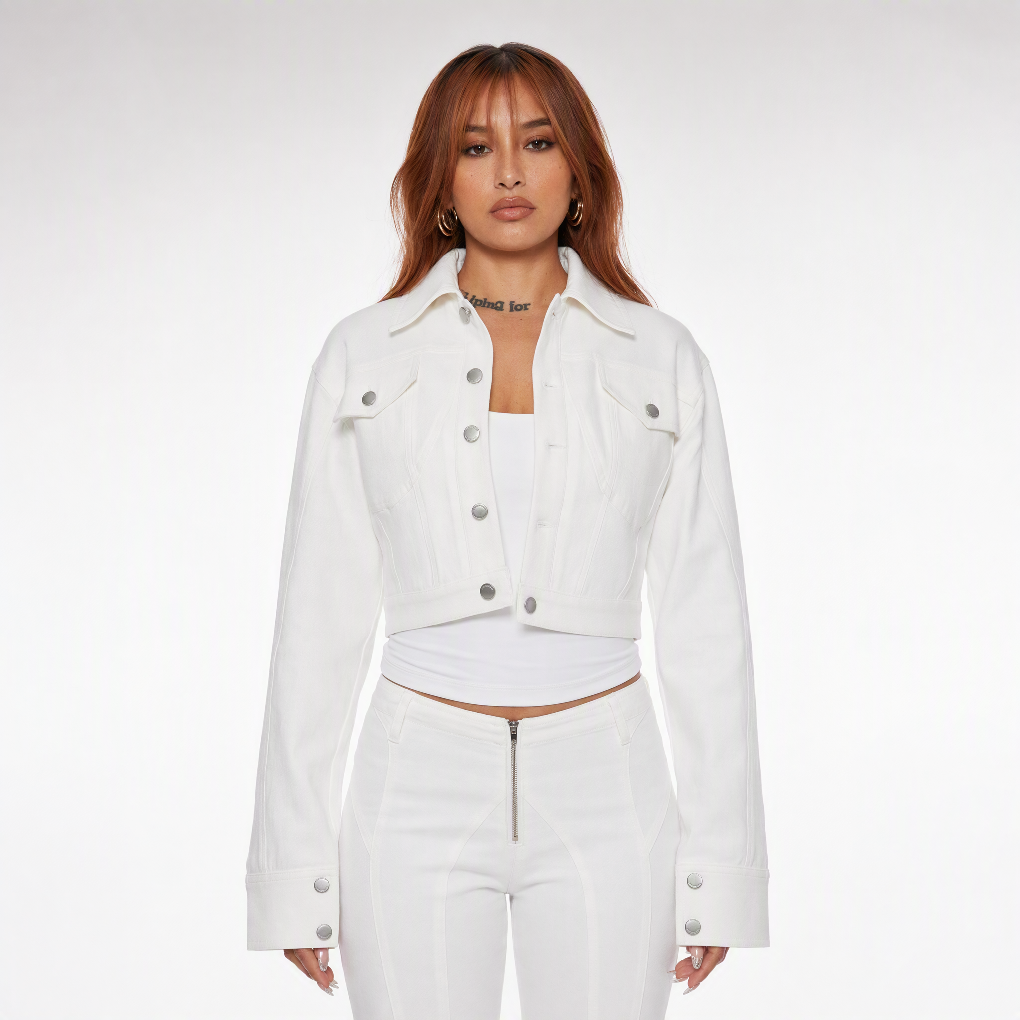 Panelled Cropped Denim Jacket