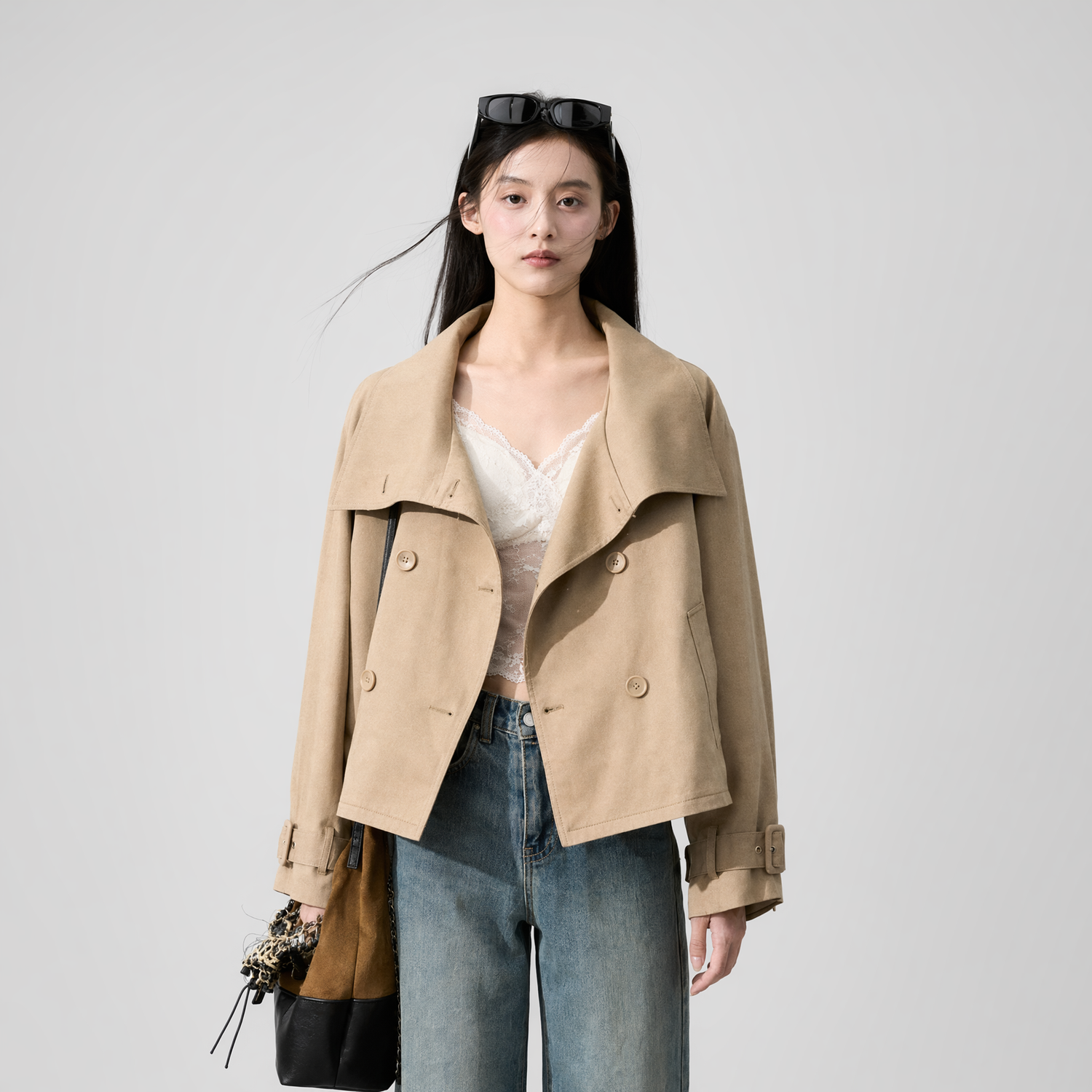 Lyocell Cotton Cropped Trench