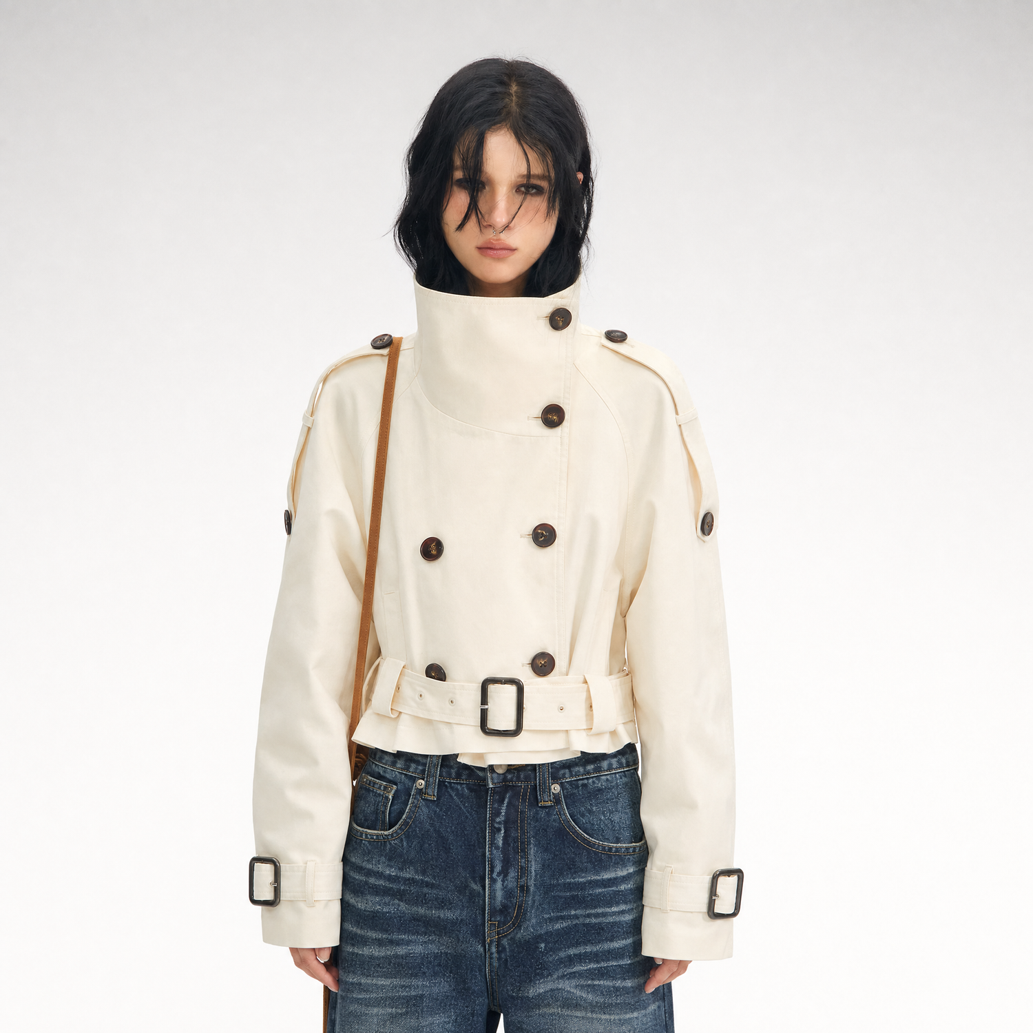 Structured Trench Crop Jacket
