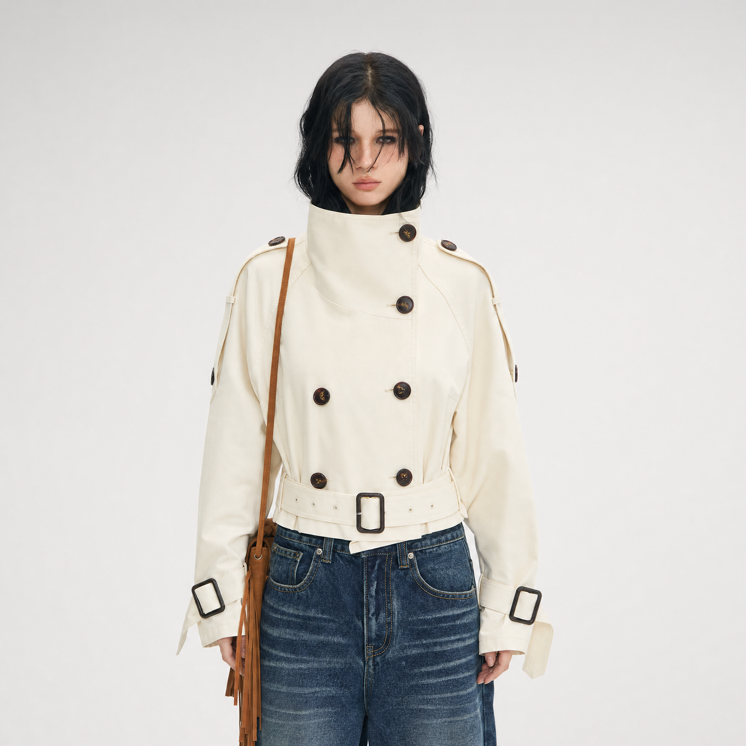 Structured Trench Crop Jacket