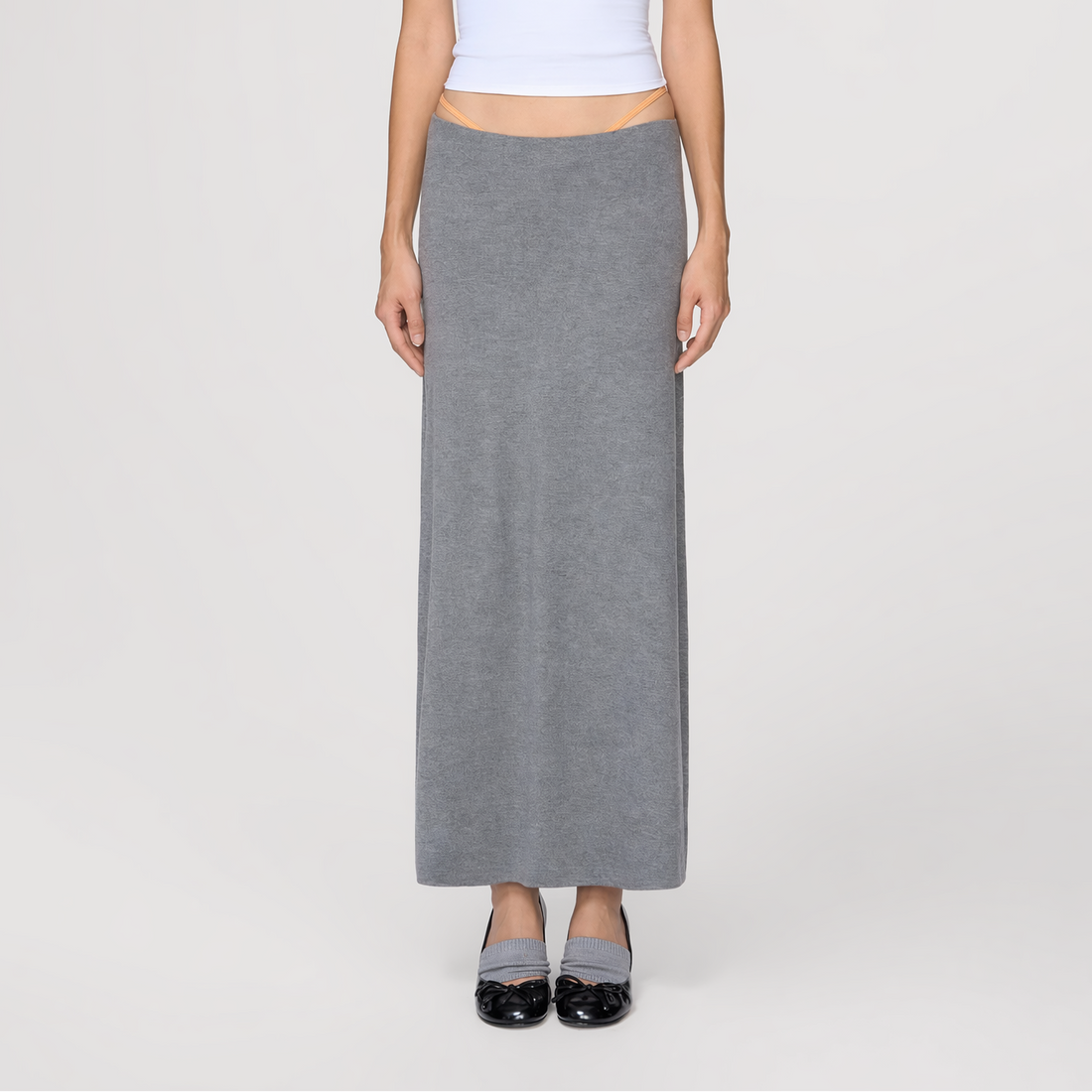 Straight Tube Midi Skirt