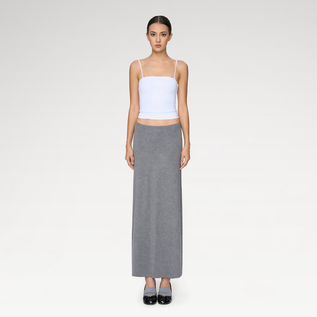 Straight Tube Midi Skirt