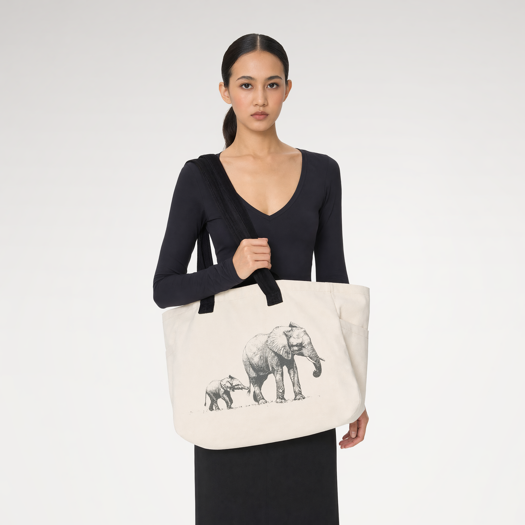Canvas Elephant Tote Bag