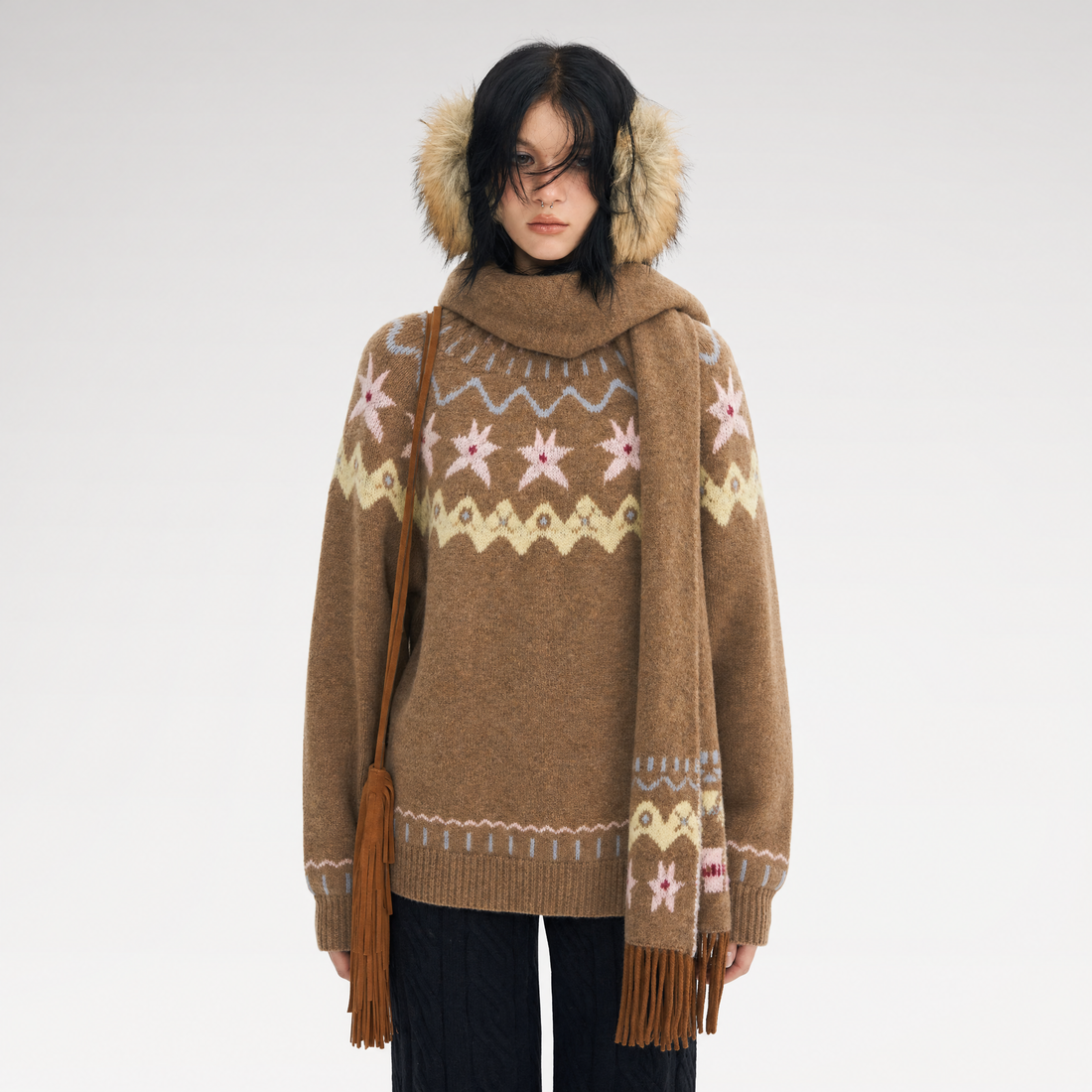 Fair Isle Wool Scarf