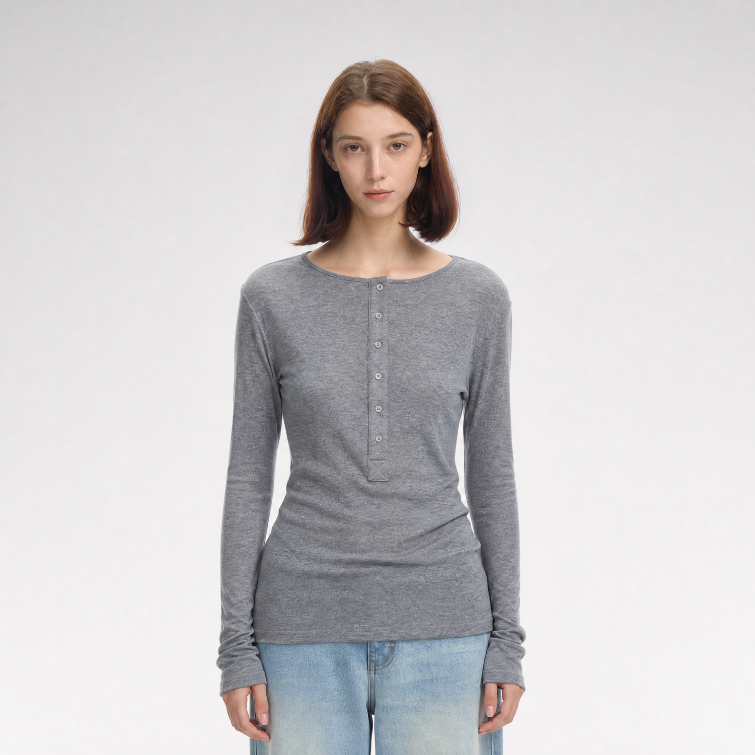 Lyocell Wool Six-Button Henley