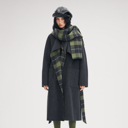 Wool Reversible Wrap Coat