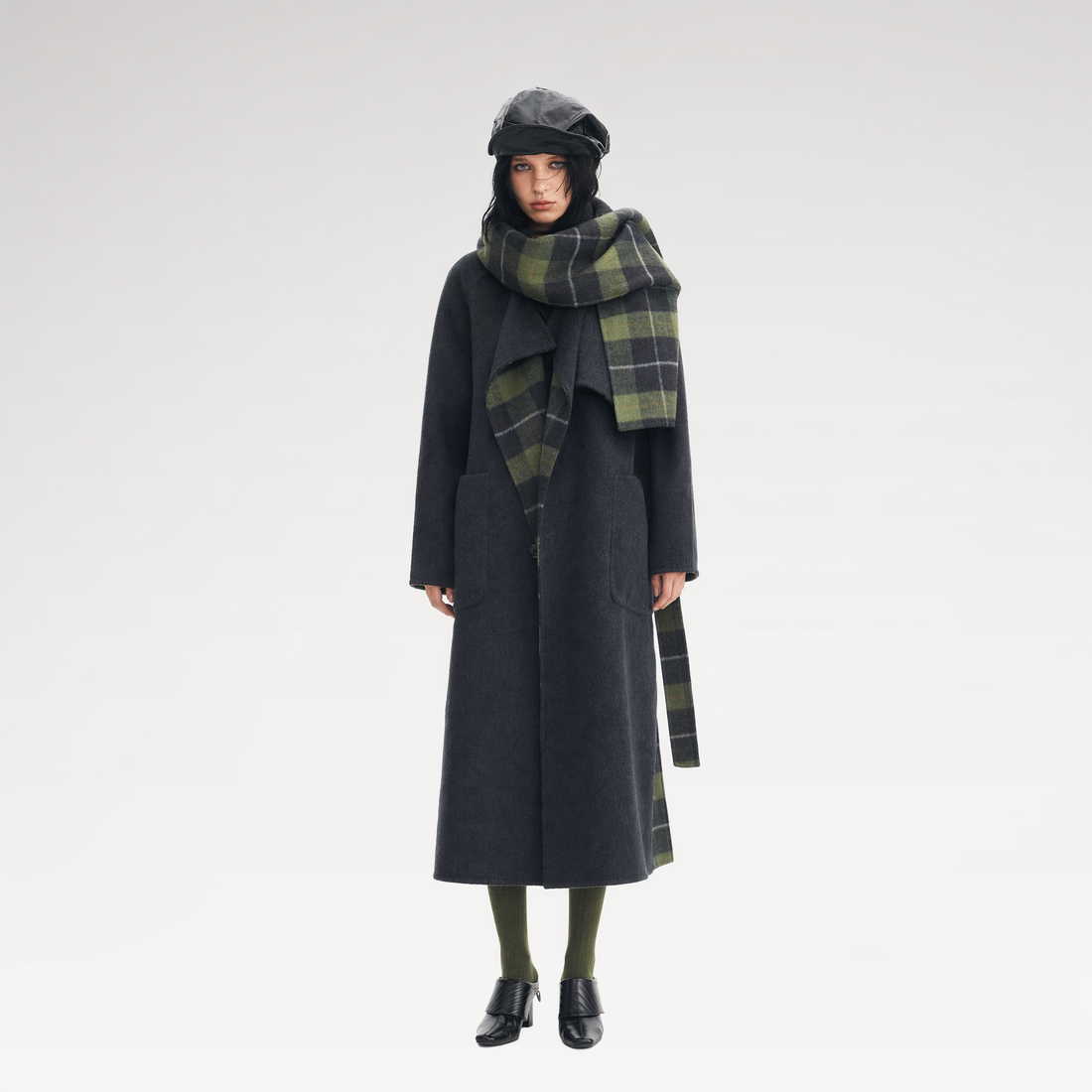 Wool Reversible Wrap Coat