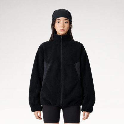 Curved Fleece Panel Jacket